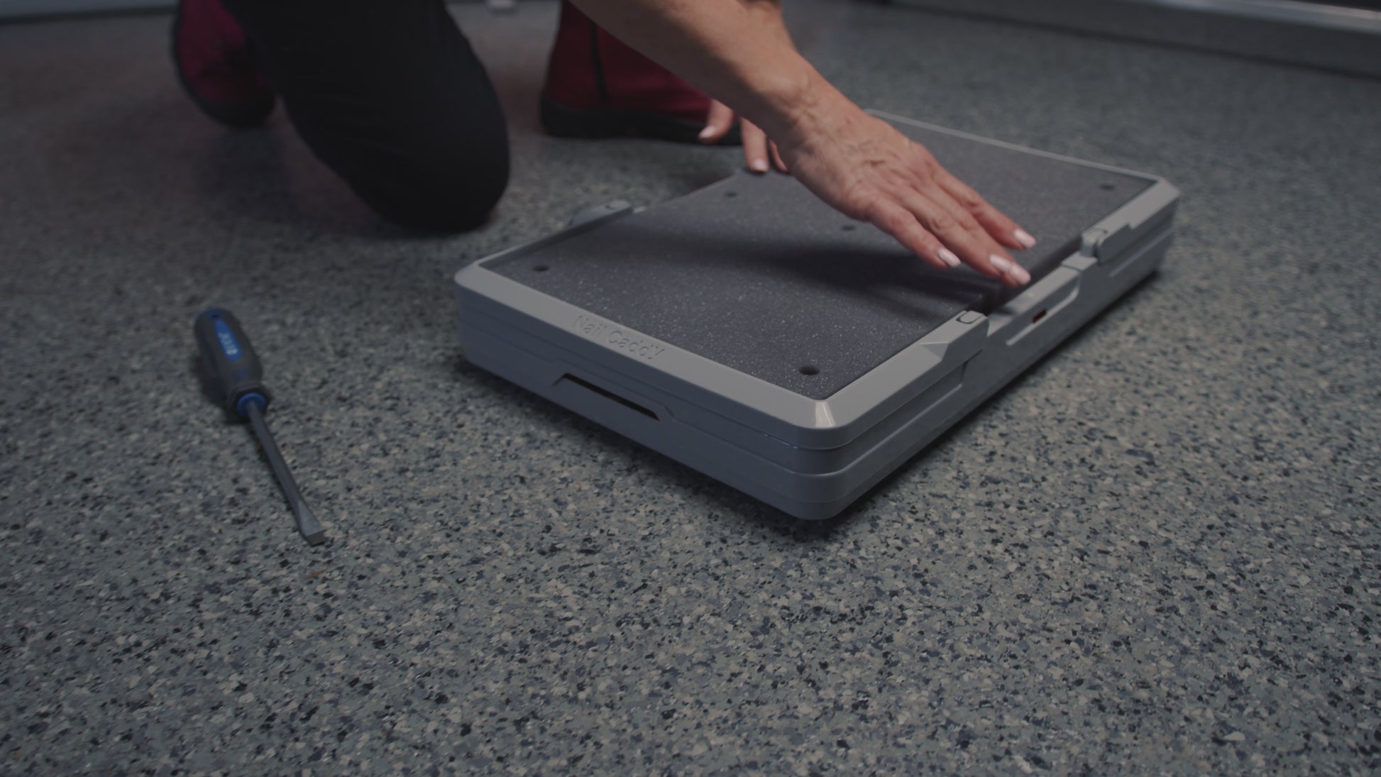 Nail Caddy (Complete) includes cover, non-slip base and pins to secure non-slip base AND THE PADDED STRAP.